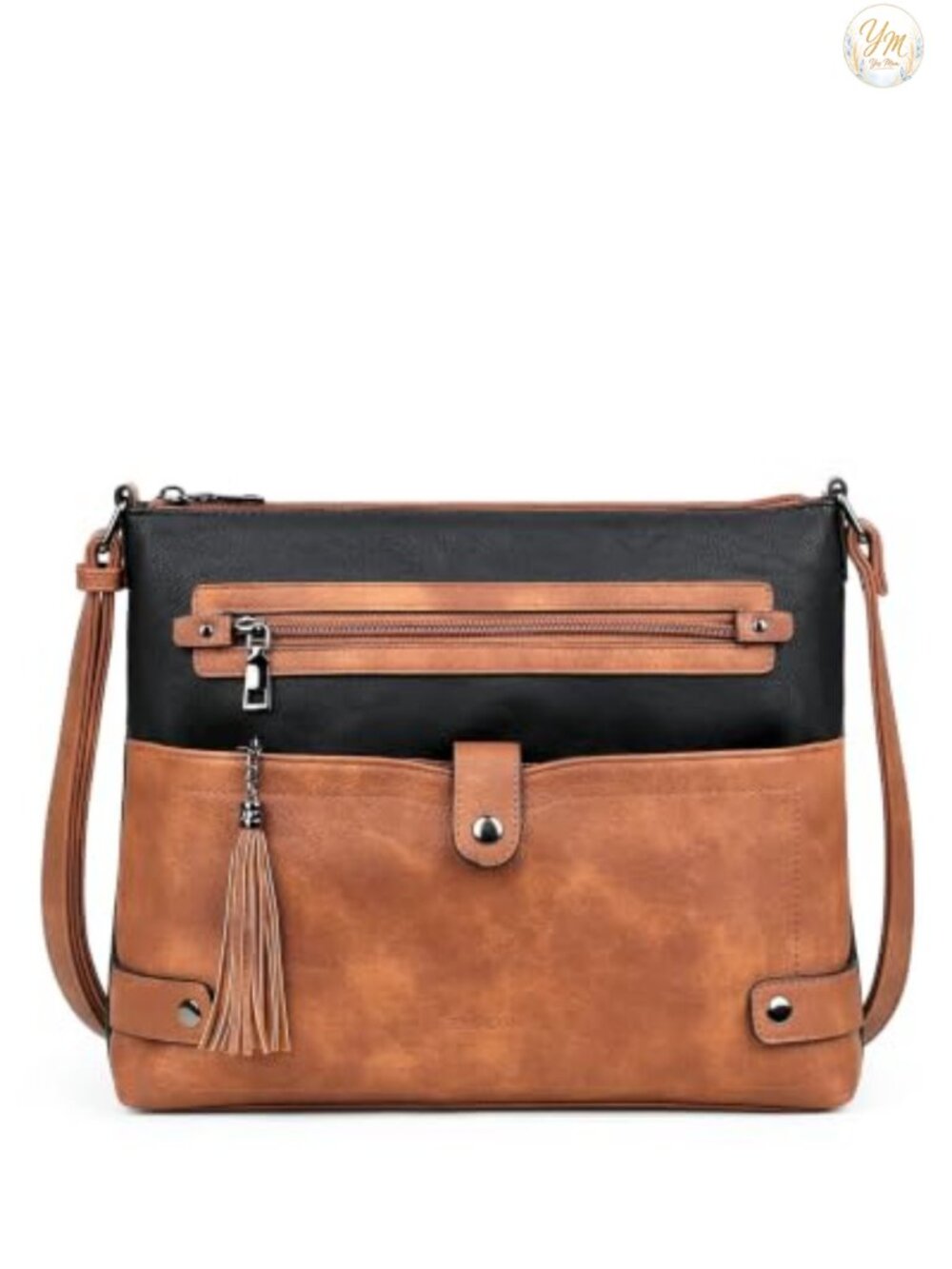 Large Waterproof PU Leather Crossbody Bag Multi Pocket Shoulder Purse